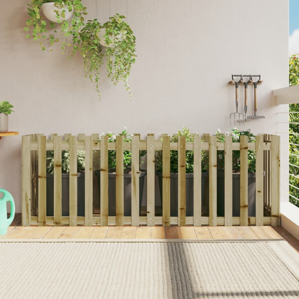 Garden Raised Bed with Fence Design 200x50x70 cm Impregnated Wood Pine