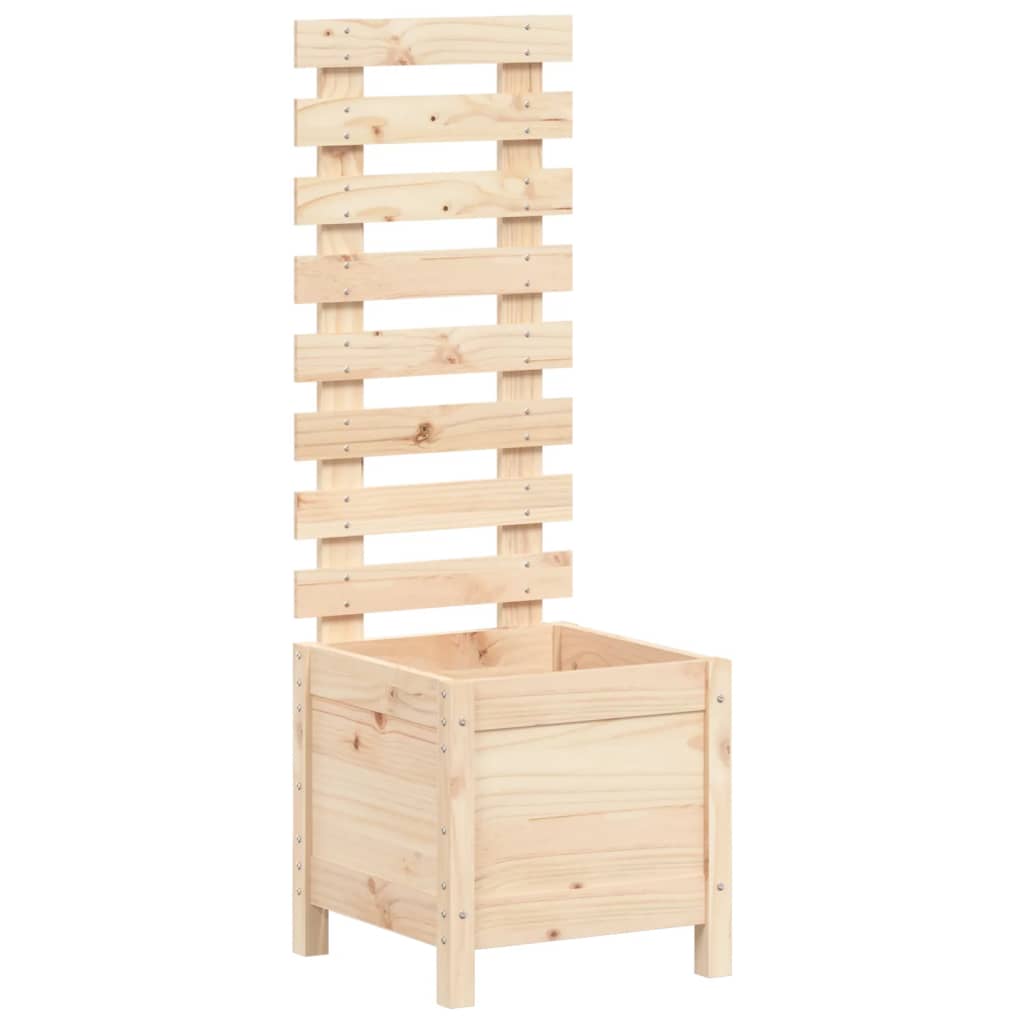 Garden Planter with Rack 39x39.5x114 cm Solid Wood Pine