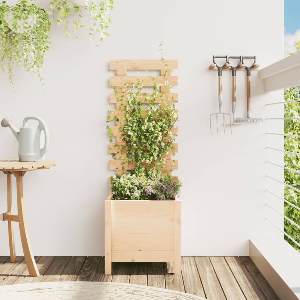 Garden Planter with Rack 39x39.5x114 cm Solid Wood Pine