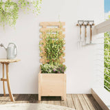 Garden Planter with Rack 39x39.5x114 cm Solid Wood Pine