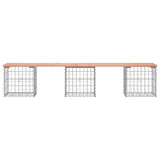 Garden Bench Gabion Design 203x44x42 cm Solid Wood Douglas
