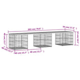 Garden Bench Gabion Design 203x44x42 cm Impregnated Wood Pine