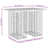 Garden Table Gabion Design 100x70x72 cm Solid Wood Douglas