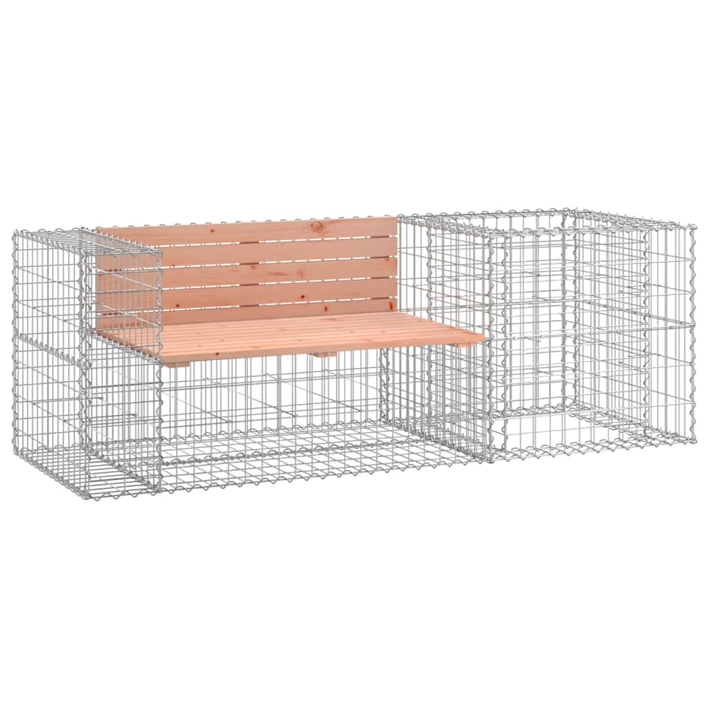 vidaXL Garden Bench with Gabion Basket Solid Wood Douglas
