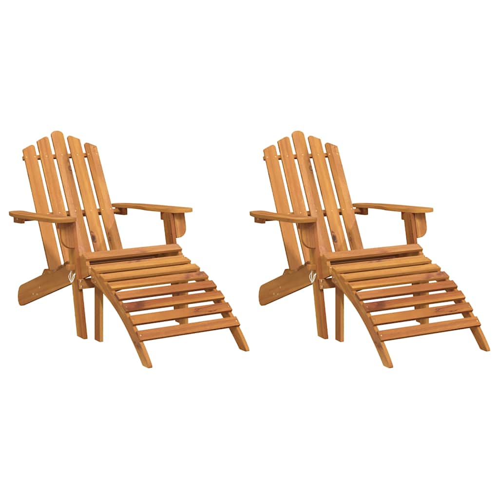 Garden Adirondack Chairs with Footrests 2 pcs Solid Wood Acacia