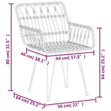 Garden Chairs 2 pcs with Armrest 56x64x80 cm PE Rattan