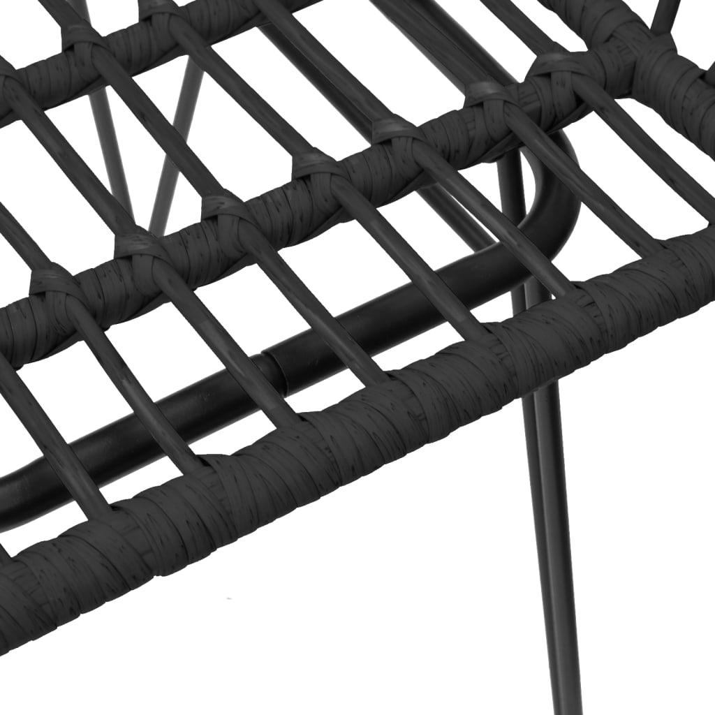 vidaXL Garden Chairs 2 pcs with Armrest Black 56x64x80 cm PE Rattan