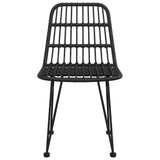 Garden Chairs 2 pcs Black 48x62x84 cm PE Rattan