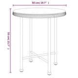 Dining Table Ø50 cm Tempered Glass and Steel