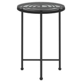 Dining Table Black Ø55 cm Tempered Glass and Steel