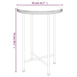 Dining Table Black Ø55 cm Tempered Glass and Steel