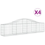 Arched Gabion Baskets 4 pcs 200x30x40/60 cm Galvanised Iron