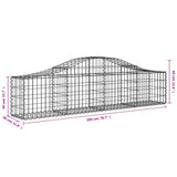 Arched Gabion Baskets 4 pcs 200x30x40/60 cm Galvanised Iron