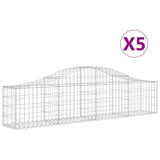 Arched Gabion Baskets 5 pcs 200x30x40/60 cm Galvanised Iron