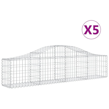 Arched Gabion Baskets 5 pcs 200x30x40/60 cm Galvanised Iron