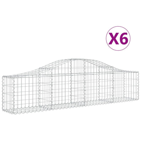 Arched Gabion Baskets 6 pcs 200x30x40/60 cm Galvanised Iron