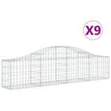 Arched Gabion Baskets 9 pcs 200x30x40/60 cm Galvanised Iron