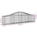 Arched Gabion Baskets 9 pcs 200x30x40/60 cm Galvanised Iron