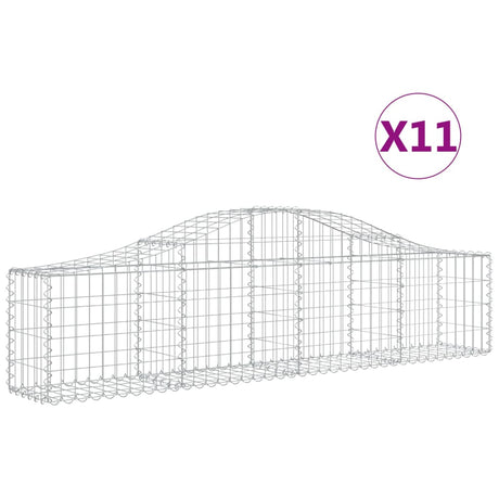 Arched Gabion Baskets 11 pcs 200x30x40/60 cm Galvanised Iron
