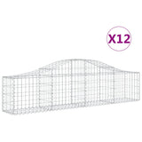 Arched Gabion Baskets 12 pcs 200x30x40/60 cm Galvanised Iron
