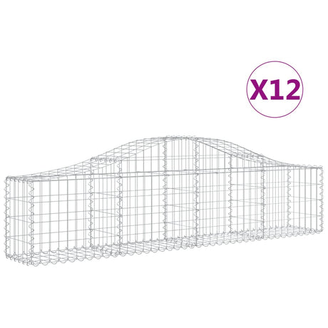 Arched Gabion Baskets 12 pcs 200x30x40/60 cm Galvanised Iron