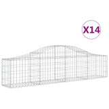 Arched Gabion Baskets 14 pcs 200x30x40/60 cm Galvanised Iron