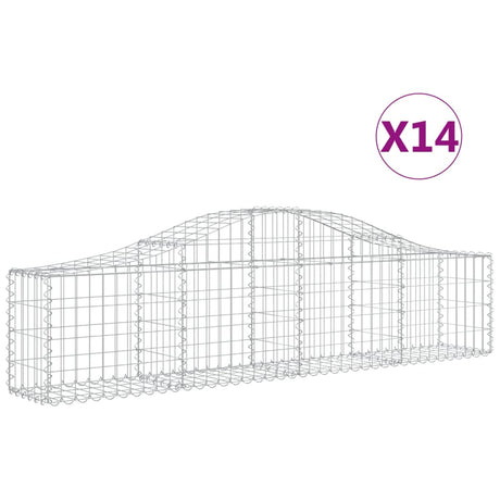 Arched Gabion Baskets 14 pcs 200x30x40/60 cm Galvanised Iron