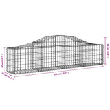 Arched Gabion Baskets 14 pcs 200x30x40/60 cm Galvanised Iron