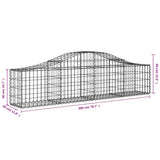 Arched Gabion Baskets 15 pcs 200x30x40/60 cm Galvanised Iron