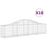 Arched Gabion Baskets 18 pcs 200x30x40/60 cm Galvanised Iron