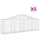 Arched Gabion Baskets 5 pcs 200x30x60/80 cm Galvanised Iron