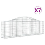 Arched Gabion Baskets 7 pcs 200x30x60/80 cm Galvanised Iron