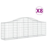 Arched Gabion Baskets 8 pcs 200x30x60/80 cm Galvanised Iron