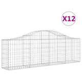 Arched Gabion Baskets 12 pcs 200x30x60/80 cm Galvanised Iron