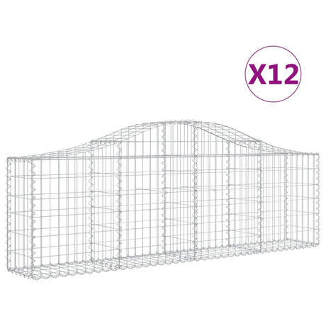 Arched Gabion Baskets 12 pcs 200x30x60/80 cm Galvanised Iron