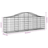 Arched Gabion Baskets 13 pcs 200x30x60/80 cm Galvanised Iron
