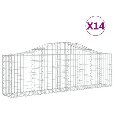 Arched Gabion Baskets 14 pcs 200x30x60/80 cm Galvanised Iron