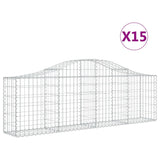 Arched Gabion Baskets 15 pcs 200x30x60/80 cm Galvanised Iron