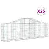 Arched Gabion Baskets 25 pcs 200x30x60/80 cm Galvanised Iron