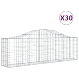 Arched Gabion Baskets 30 pcs 200x30x60/80 cm Galvanised Iron