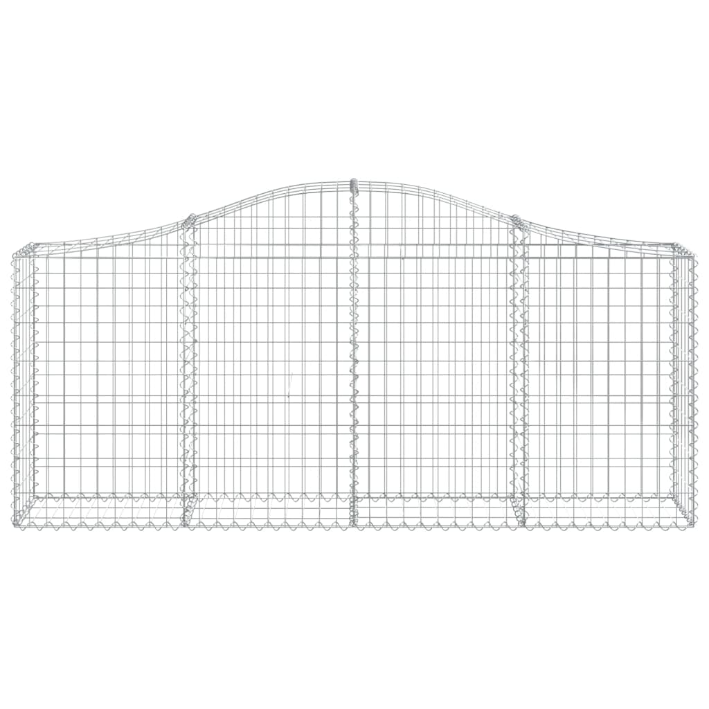 Arched Gabion Baskets 4 pcs 200x30x80/100 cm Galvanised Iron