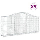 Arched Gabion Baskets 5 pcs 200x30x80/100 cm Galvanised Iron
