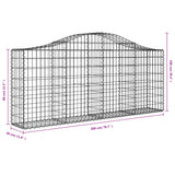 Arched Gabion Baskets 5 pcs 200x30x80/100 cm Galvanised Iron