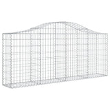 Arched Gabion Baskets 6 pcs 200x30x80/100 cm Galvanised Iron