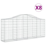 Arched Gabion Baskets 8 pcs 200x30x80/100 cm Galvanised Iron