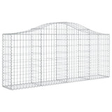 Arched Gabion Baskets 9 pcs 200x30x80/100 cm Galvanised Iron