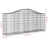 Arched Gabion Baskets 10 pcs 200x30x80/100 cm Galvanised Iron