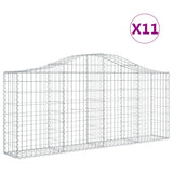 Arched Gabion Baskets 11 pcs 200x30x80/100 cm Galvanised Iron