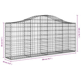 Arched Gabion Baskets 11 pcs 200x30x80/100 cm Galvanised Iron