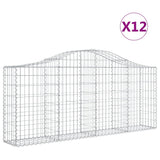 Arched Gabion Baskets 12 pcs 200x30x80/100 cm Galvanised Iron